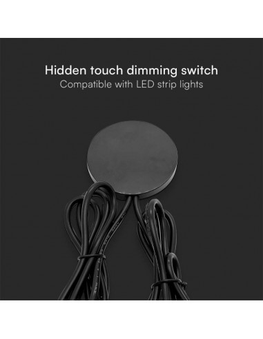 23466-Interruttore Touch Dimmerabile a Sfioramento per Strip LED -V - A Jack  Installazione Nscosta Colore Nero-5