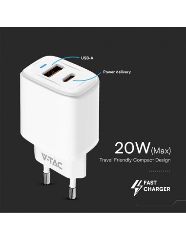 23580-Adattatore di Ricarica Rapida  USB-A USB-C Output V A-3