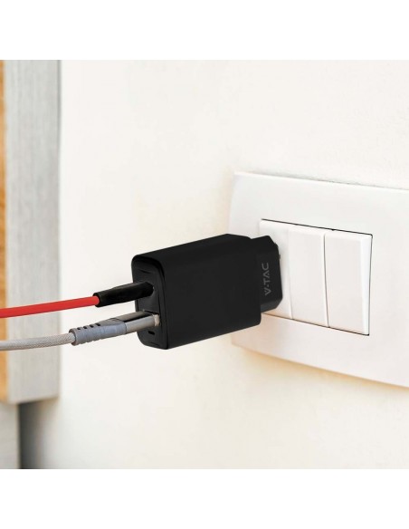 23581-Adattatore di Ricarica Rapida  USB-A USB-C Output V A-4