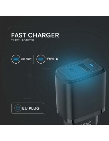 23581-Adattatore di Ricarica Rapida  USB-A USB-C Output V A-5