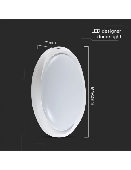 23585-Plafoniera LED  Rotonda con Telecomando controllo Remoto CCT in Colore Bianco Dmm Dimmerabile - Cover Circolare-3