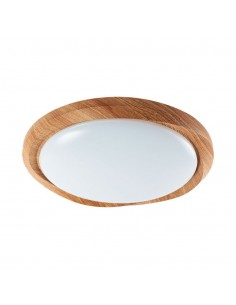 23586-Plafoniera LED  Rotonda con Telecomando controllo Remoto CCT in Dmm Dimmerabile - Cover Legno-1