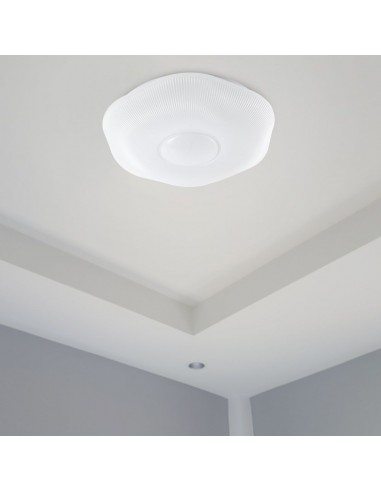 23587-Plafoniera LED  Ondulata con Telecomando CCT in Colore Bianco Dmm Dimmerabile - Cover Zigrinata-5
