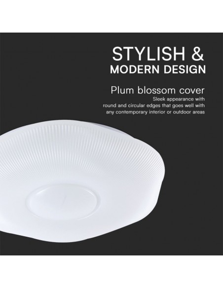 23587-Plafoniera LED  Ondulata con Telecomando CCT in Colore Bianco Dmm Dimmerabile - Cover Zigrinata-6