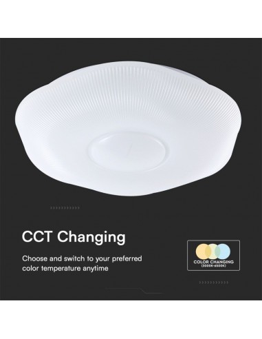 23587-Plafoniera LED  Ondulata con Telecomando CCT in Colore Bianco Dmm Dimmerabile - Cover Zigrinata-7