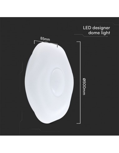 23588-Plafoniera LED  Rotonda con Telecomando controllo Remoto CCT in Colore Bianco Dmm Dimmerabile - Cover Zigrinata-3