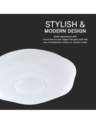 23588-Plafoniera LED  Rotonda con Telecomando controllo Remoto CCT in Colore Bianco Dmm Dimmerabile - Cover Zigrinata-7