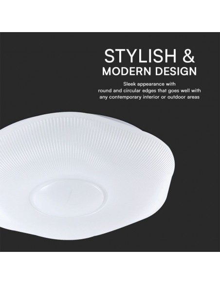 23588-Plafoniera LED  Rotonda con Telecomando controllo Remoto CCT in Colore Bianco Dmm Dimmerabile - Cover Zigrinata-7