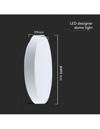 23590-Plafoniera LED  Rotonda con Telecomando controllo Remoto CCT in Colore Bianco Dmm Dimmerabile - Cover Elegante-3