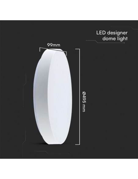 23590-Plafoniera LED  Rotonda con Telecomando controllo Remoto CCT in Colore Bianco Dmm Dimmerabile - Cover Elegante-3