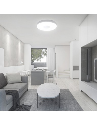 23591-Plafoniera LED  Rotonda con Telecomando CCT in Colore Bianco Dmm Dimmerabile - Cover a Disco-5