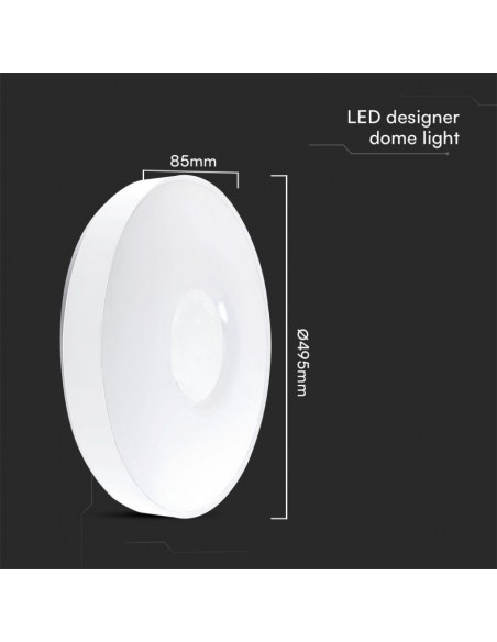 23592-Plafoniera LED  Rotonda con Telecomando controllo Remoto CCT in Colore Bianco Dmm Dimmerabile - Cover a Disco-3