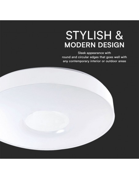 23592-Plafoniera LED  Rotonda con Telecomando controllo Remoto CCT in Colore Bianco Dmm Dimmerabile - Cover a Disco-7