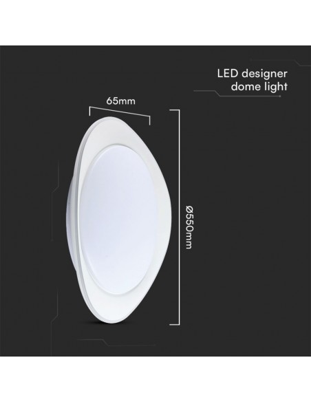 23594-Plafoniera LED  Rotonda con Telecomando controllo Remoto CCT in Colore Bianco Dmm Dimmerabile - Cover Ellittica-3