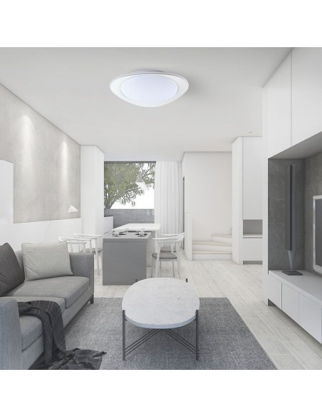 23594-Plafoniera LED  Rotonda con Telecomando controllo Remoto CCT in Colore Bianco Dmm Dimmerabile - Cover Ellittica-6