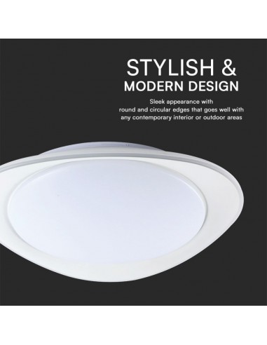 23594-Plafoniera LED  Rotonda con Telecomando controllo Remoto CCT in Colore Bianco Dmm Dimmerabile - Cover Ellittica-7