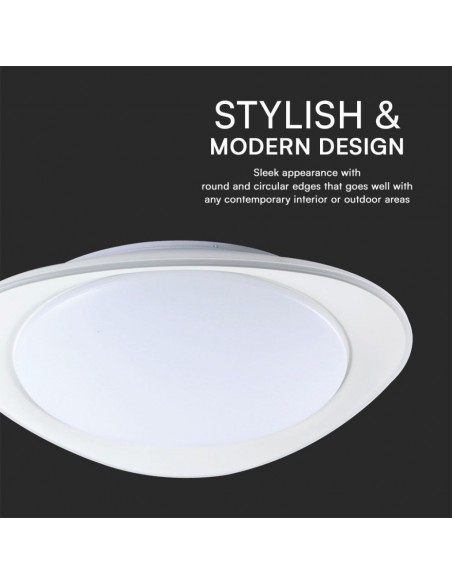 23594-Plafoniera LED  Rotonda con Telecomando controllo Remoto CCT in Colore Bianco Dmm Dimmerabile - Cover Ellittica-7