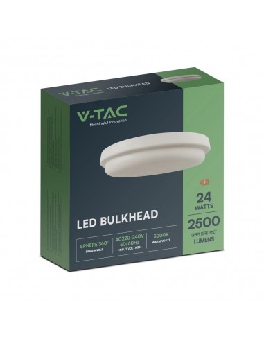 23598-Plafoniera LED da Soffitto Rotonda  Colore Bianco mm  IP-2