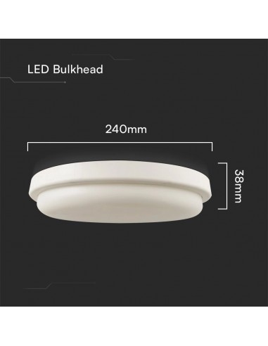 23598-Plafoniera LED da Soffitto Rotonda  Colore Bianco mm  IP-3