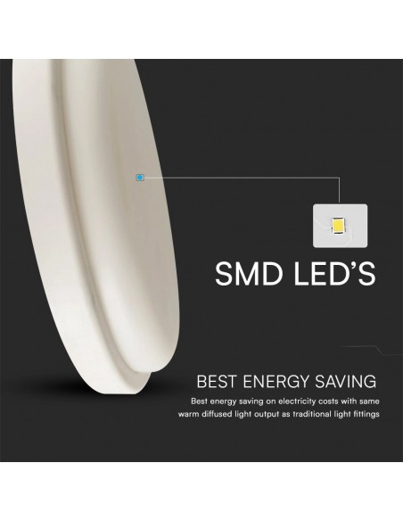 23598-Plafoniera LED da Soffitto Rotonda  Colore Bianco mm  IP-7