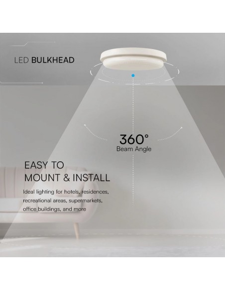 Plafoniera LED da Soffitto Rotonda 24W Bianco 240mm 6500K IP54