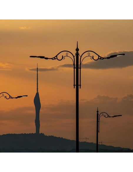 23620-Armatura Stradale LED Chip Samsung  LM/W con Angolo di Inclinazione  Regolabile Colore Grigio  -3