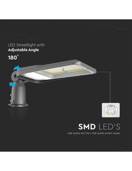 23621-Armatura Stradale LED Chip Samsung  LM/W con Angolo di Inclinazione Regolabile  Colore Grigio  -6