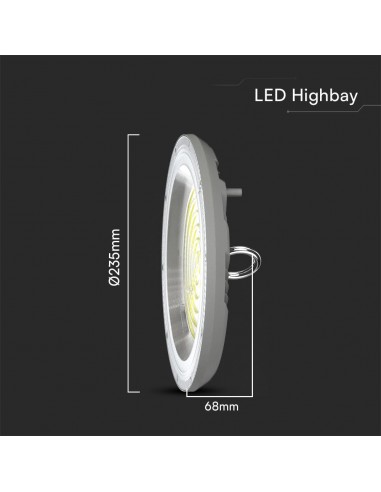 23622-Campana Industriale LED SMD  UFO Colore Grigio  con Interruttore Levetta CCT in - -2