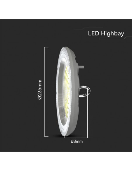 23622-Campana Industriale LED SMD  UFO Colore Grigio  con Interruttore Levetta CCT in - -2