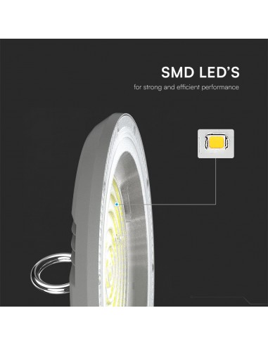 23622-Campana Industriale LED SMD  UFO Colore Grigio  con Interruttore Levetta CCT in - -5