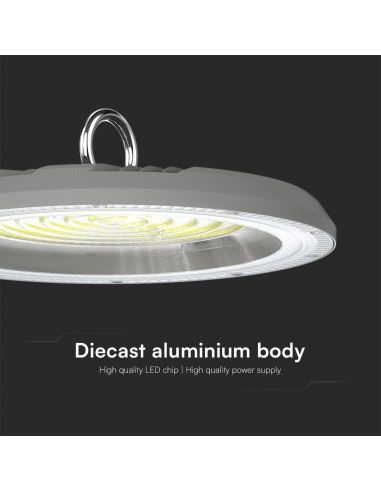 23622-Campana Industriale LED SMD  UFO Colore Grigio  con Interruttore Levetta CCT in - -7