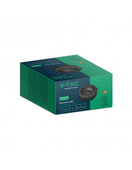 23671-Faretto LED da Incasso  Chip LED COB Bridgelux a Nido d'Ape Colore Nero CRI CCT in --2