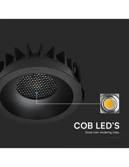23671-Faretto LED da Incasso  Chip LED COB Bridgelux a Nido d'Ape Colore Nero CRI CCT in --6