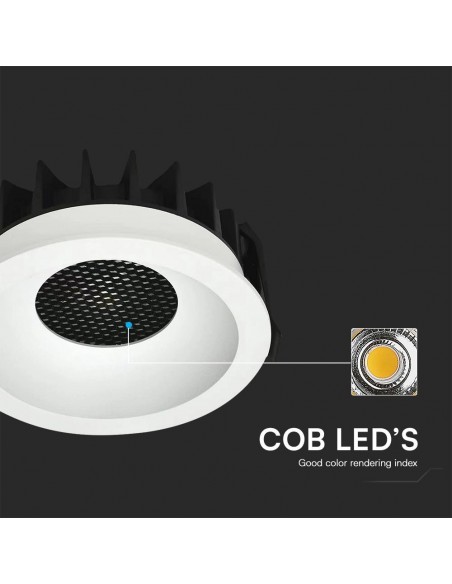 23676-Faretto LED da Incasso  Chip LED COB Bridgelux a Nido d'Ape Colore Bianco CRI CCT in --6