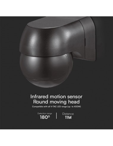 23678-Sensore di Movimento a Infrarossi  Montaggio a Plafone Colore Nero Max  IP-5