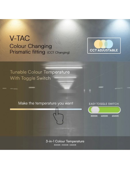 23681-Plafoniera LED Prismatica  LM/W cm CCT in --7