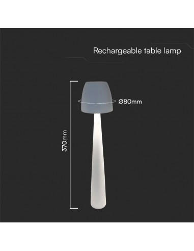 23684-Lampada LED da Tavolo  dal Design Elegante Ricaricabile con USB C Colore Bianco e Touch Dimmer CCT in-3