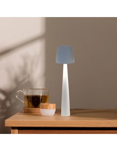 23684-Lampada LED da Tavolo  dal Design Elegante Ricaricabile con USB C Colore Bianco e Touch Dimmer CCT in-4