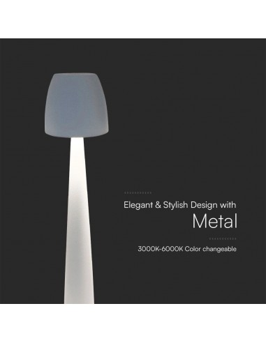 23684-Lampada LED da Tavolo  dal Design Elegante Ricaricabile con USB C Colore Bianco e Touch Dimmer CCT in-6