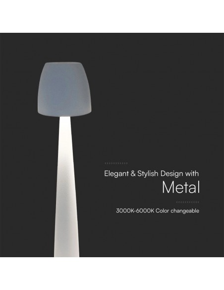 23684-Lampada LED da Tavolo  dal Design Elegante Ricaricabile con USB C Colore Bianco e Touch Dimmer CCT in-6