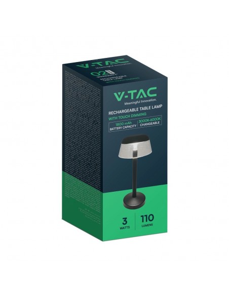 23685-Lampada LED da Tavolo  Colore Nero in Alluminio Ricaricabile con USB C Touch Dimmerabile CCT in-2