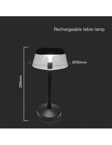 23685-Lampada LED da Tavolo  Colore Nero in Alluminio Ricaricabile con USB C Touch Dimmerabile CCT in-3