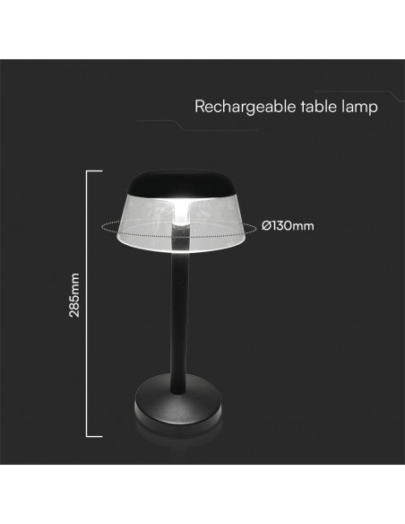 23685-Lampada LED da Tavolo  Colore Nero in Alluminio Ricaricabile con USB C Touch Dimmerabile CCT in-3
