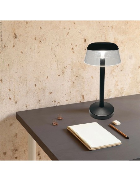 23685-Lampada LED da Tavolo  Colore Nero in Alluminio Ricaricabile con USB C Touch Dimmerabile CCT in-4