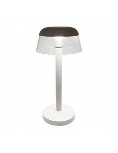 23686-Lampada LED da Tavolo  Colore Bianco in Alluminio Ricaricabile con USB C Touch Dimmerabile CCT in-1