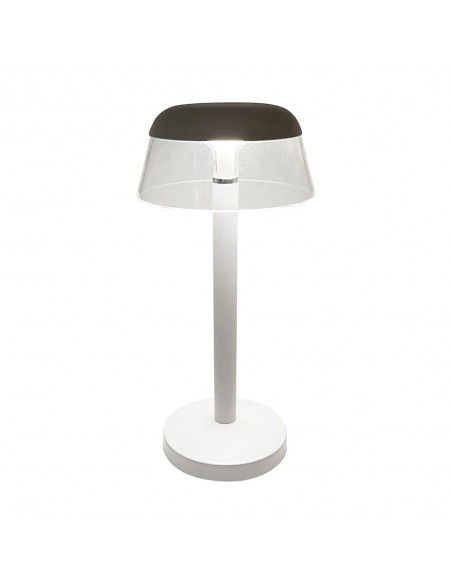 23686-Lampada LED da Tavolo  Colore Bianco in Alluminio Ricaricabile con USB C Touch Dimmerabile CCT in-1