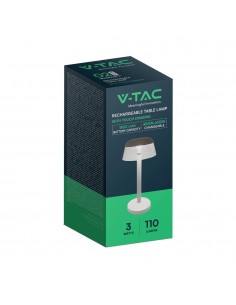 23686-Lampada LED da Tavolo  Colore Bianco in Alluminio Ricaricabile con USB C Touch Dimmerabile CCT in-1 2