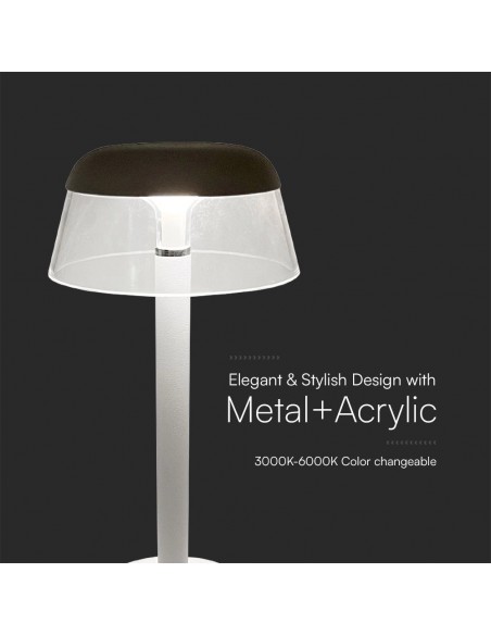 23686-Lampada LED da Tavolo  Colore Bianco in Alluminio Ricaricabile con USB C Touch Dimmerabile CCT in-6