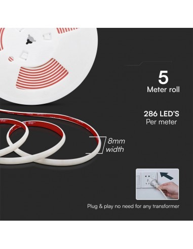 23717-Strip LED V SMS /m m  LED/m effetto COB con Spina   mm-6