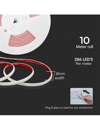 23718-Strip LED V SMD /m m  LED/m effetto COB con Spina   mm-6